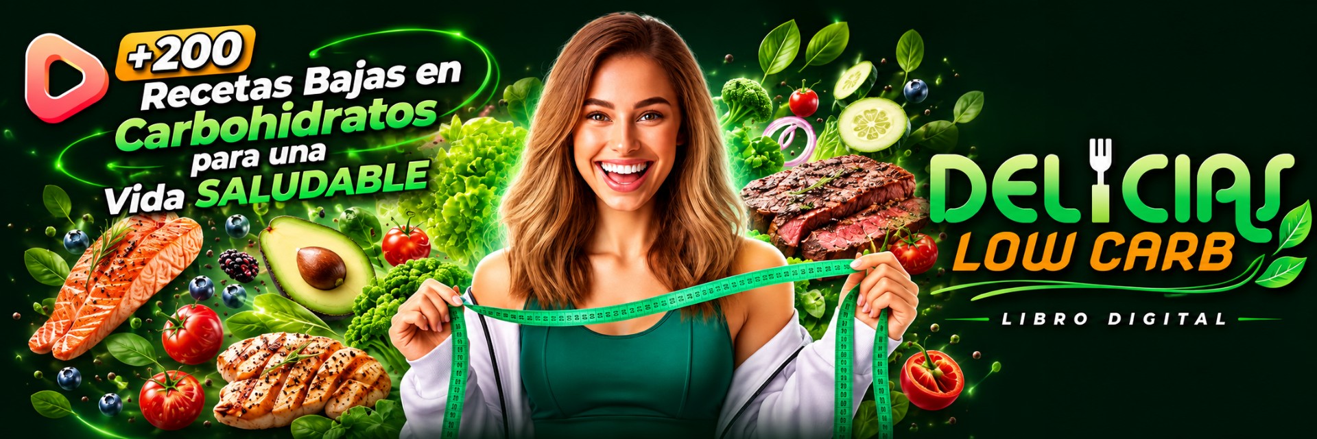 Delicias Low Carb, Libro Digital — más de 200 recetas bajas en carbohidratos para una vida saludable