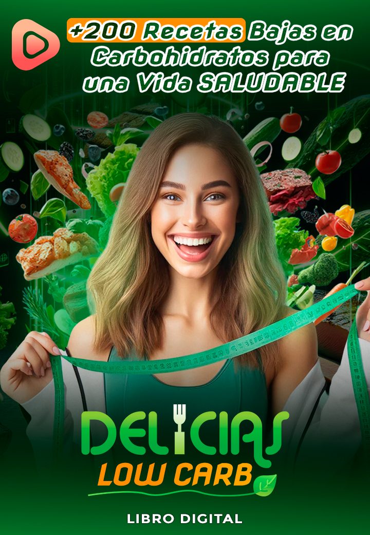 Portada del recetario digital Delicias Low Carb — Libro Digital